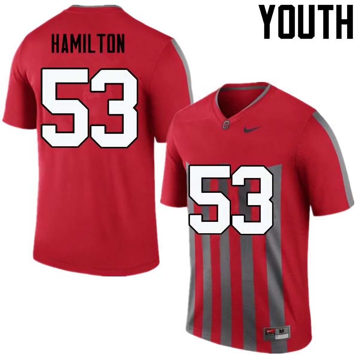 Davon Hamilton Ohio State Buckeyes Youth NCAA #53 Nike Throwback Red College Stitched Football Jersey NIP7256WB